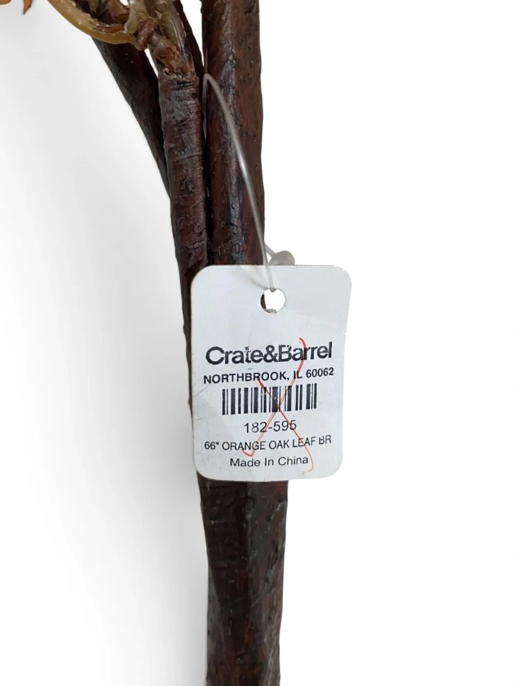 Crate & Barrel Faux Orange Oak Leaf Branches 66
